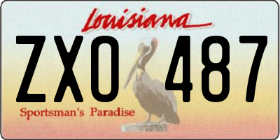 LA license plate ZXO487