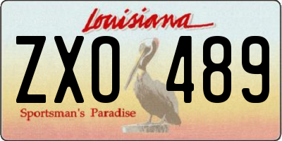 LA license plate ZXO489