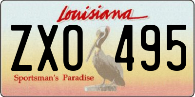 LA license plate ZXO495