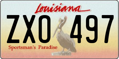 LA license plate ZXO497