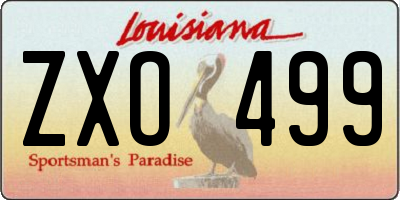 LA license plate ZXO499