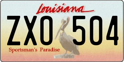 LA license plate ZXO504