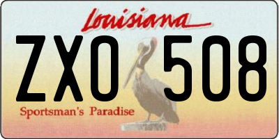 LA license plate ZXO508