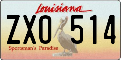 LA license plate ZXO514