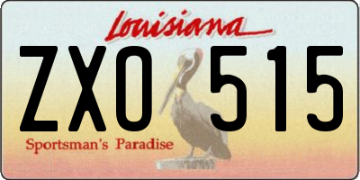 LA license plate ZXO515