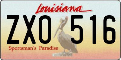 LA license plate ZXO516