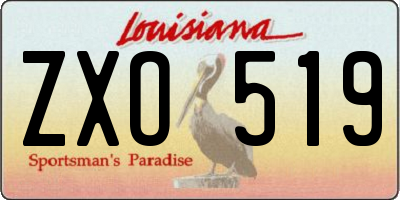 LA license plate ZXO519