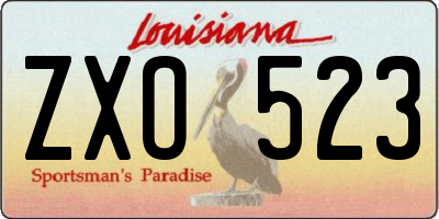 LA license plate ZXO523
