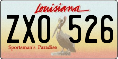 LA license plate ZXO526