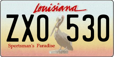 LA license plate ZXO530