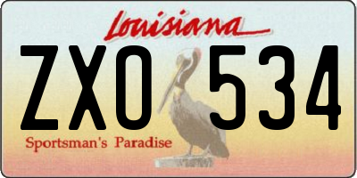 LA license plate ZXO534