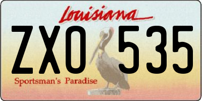 LA license plate ZXO535