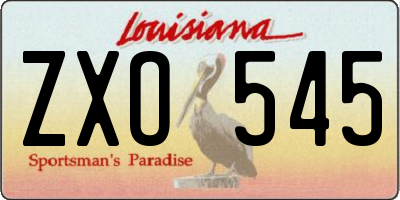 LA license plate ZXO545