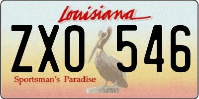 LA license plate ZXO546