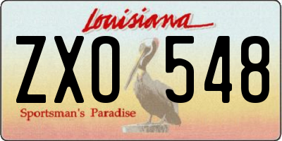 LA license plate ZXO548