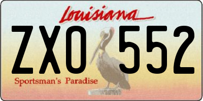 LA license plate ZXO552