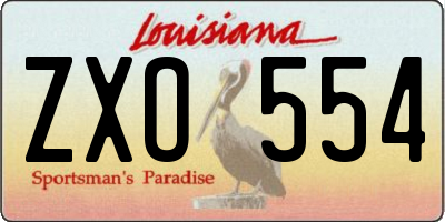 LA license plate ZXO554