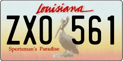 LA license plate ZXO561