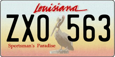LA license plate ZXO563