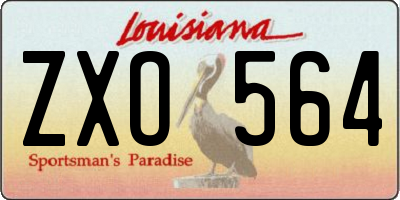 LA license plate ZXO564