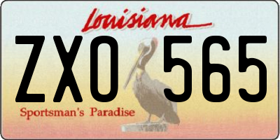 LA license plate ZXO565