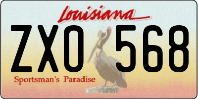 LA license plate ZXO568