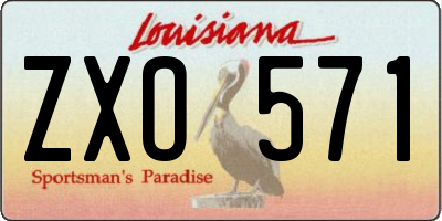 LA license plate ZXO571