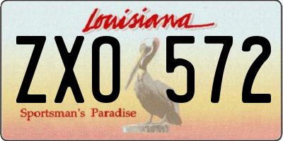 LA license plate ZXO572