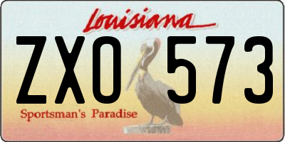 LA license plate ZXO573