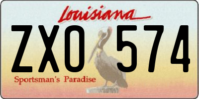 LA license plate ZXO574