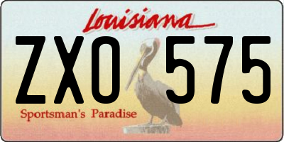 LA license plate ZXO575