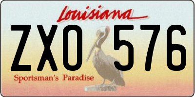 LA license plate ZXO576