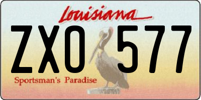 LA license plate ZXO577