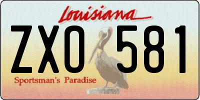 LA license plate ZXO581