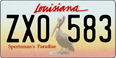 LA license plate ZXO583