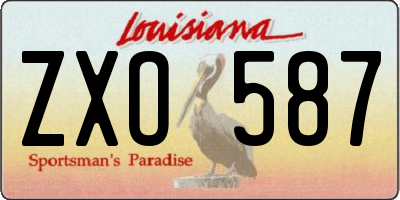 LA license plate ZXO587
