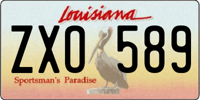 LA license plate ZXO589