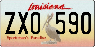 LA license plate ZXO590