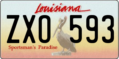 LA license plate ZXO593