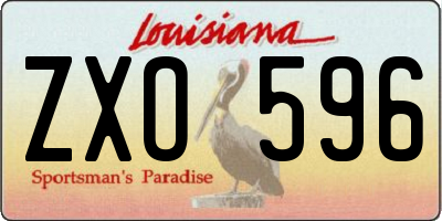 LA license plate ZXO596