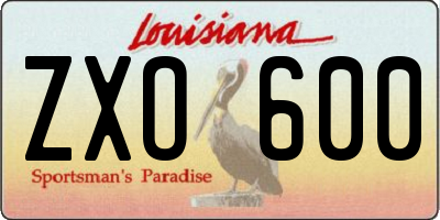 LA license plate ZXO600