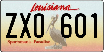 LA license plate ZXO601
