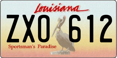LA license plate ZXO612