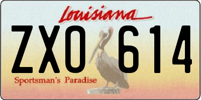 LA license plate ZXO614