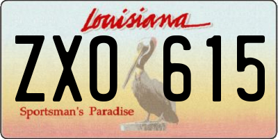 LA license plate ZXO615