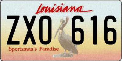 LA license plate ZXO616