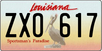 LA license plate ZXO617