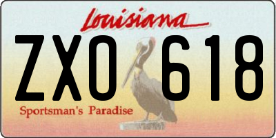 LA license plate ZXO618