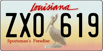 LA license plate ZXO619