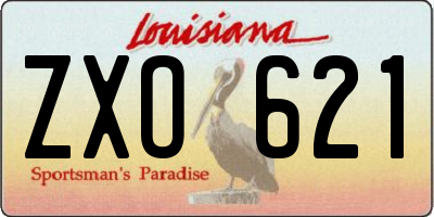 LA license plate ZXO621